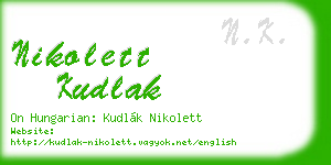 nikolett kudlak business card